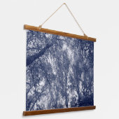 Blauwe herfst hangend wandkleed (Gebogen)