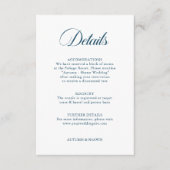 Blauwe Herfst in Liefde Bruiloft | Details Informatiekaartje (Voorkant)