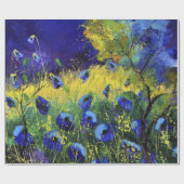Blauwe herfst, Kunst Cadeaupapier (Vlak)