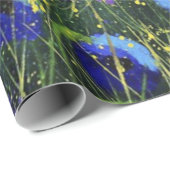 Blauwe herfst, Kunst Cadeaupapier (Rol Hoek)