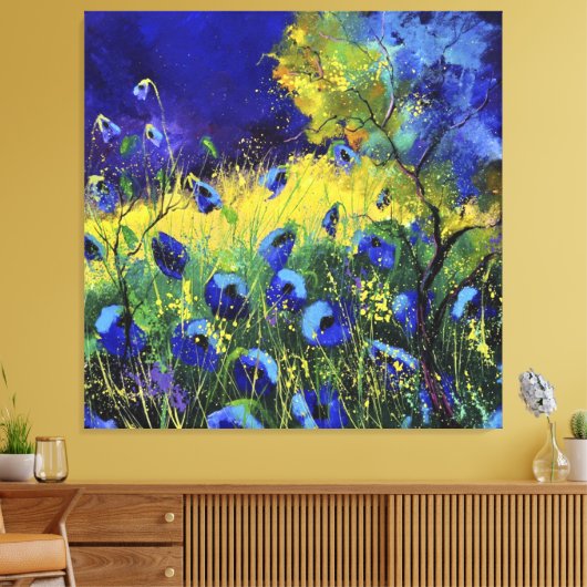 Blauwe herfst, Kunst Canvas Afdruk (Insitu (Woonkamer))