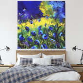 Blauwe herfst, Kunst Canvas Afdruk (Insitu (Slaapkamer))