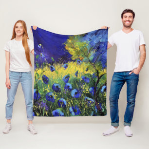 Blauwe herfst, Kunst Fleece Deken