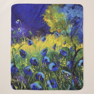 Blauwe herfst, Kunst Sherpa Deken