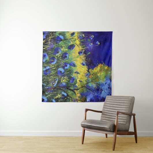 Blauwe herfst, Kunst Wandkleed (In Situ (horizontaal))