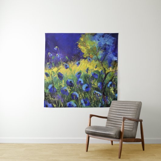 Blauwe herfst, Kunst Wandkleed (In situ)