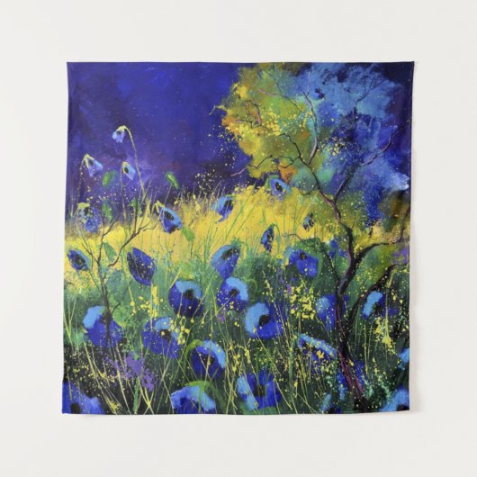 Blauwe herfst, Kunst Wandkleed (Voorkant)