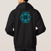 Blauwe herfst Leaf Mandala Hoodie (Achterkant)