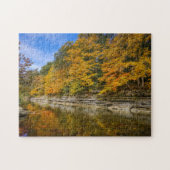 Blauwe herfst legpuzzel (Horizontaal)