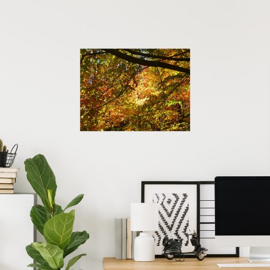 Blauwe herfst Natuur Poster (Thuiskantoor)