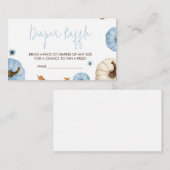 Blauwe Herfst Pompoen Baby shower Luier Raffle Informatiekaartje (Voorkant / Achterkant)