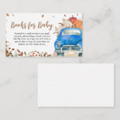 Blauwe Herfst Pompoen Vrachtwagen Baby shower Boek Informatiekaartje (Voorkant / Achterkant)