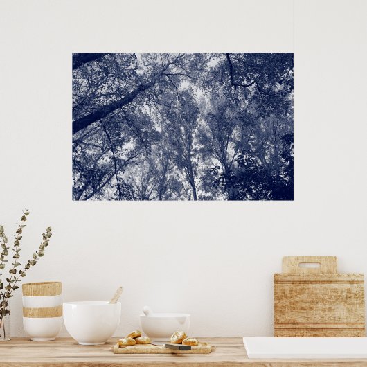 Blauwe herfst poster (Keuken)