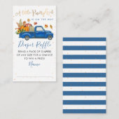 Blauwe Herfst Pumpkin Baby shower Diaper Raffle Informatiekaartje (Voorkant / Achterkant)