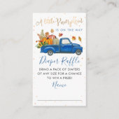 Blauwe Herfst Pumpkin Baby shower Diaper Raffle Informatiekaartje (Voorkant)