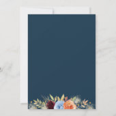 Blauwe Herfst Pumpkin Floral Baby shower Kaart (Achterkant)