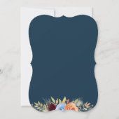 Blauwe Herfst Pumpkin Floral Baby shower Kaart (Achterkant)