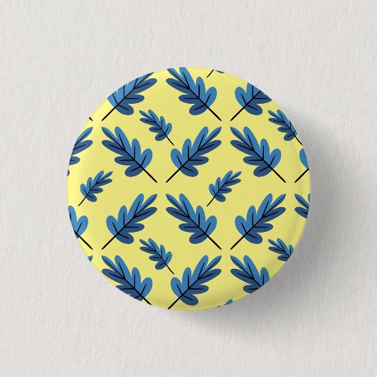 Blauwe herfst ronde button 3,2 cm (Voorkant)