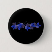 Blauwe herfst ronde button 5,7 cm (Voorkant)