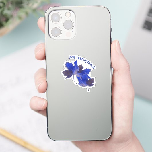 Blauwe herfst sticker (Telefoon)