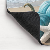 Blauwe Herfst Strandpompoenen met Stafish Muismat (Hoek)