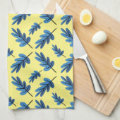 Blauwe herfst theedoek (Quarter Fold)
