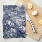 Blauwe herfst theedoek (Quarter Fold)