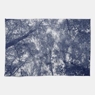 Blauwe herfst theedoek