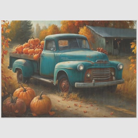 Blauwe herfst tissuepapier (Voorkant)