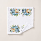 Blauwe herfst Waterverf Thanksgiving Bath T Bad Handdoek (Wasdoekje)