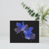 Blauwe herfstbladeren briefkaart (Staand voorkant)