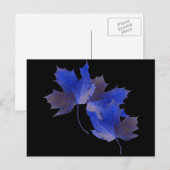 Blauwe herfstbladeren briefkaart (Voorkant / Achterkant)