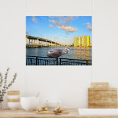 Blauwe Heron Brug. Riviera Beach. Florida Poster (Keuken)