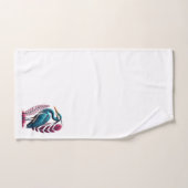 Blauwe Heron met Sommige Roze Veren Serene Wildlif Bad Handdoek (Handdoek)