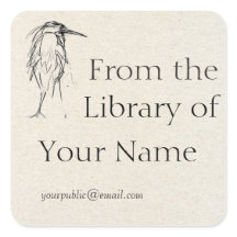 Blauwe Heron Schets Boekplaat