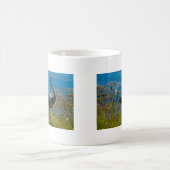 Blauwe Heron Vogel Posing Foto Koffiemok (Center)