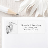 Blauwe Heron Water Vogel Strand Kustretraite Etiket (Insitu)