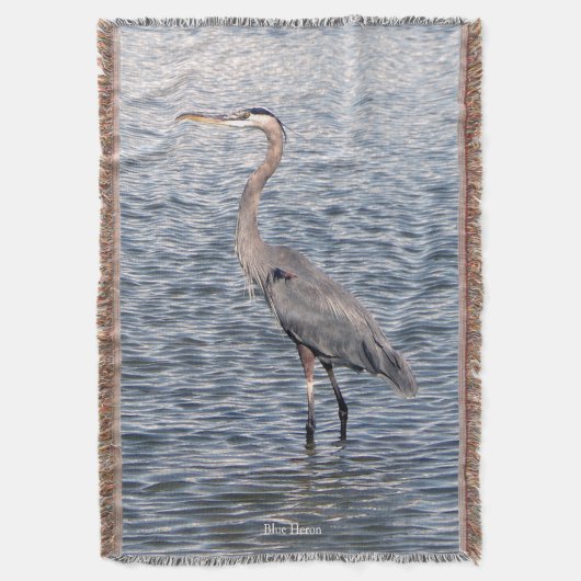 Blauwe heron waterdekens deken (Voorkant Verticaal)