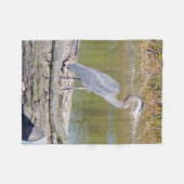 Blauwe herondeken fleece deken (Voorkant (Horizontaal))