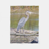 Blauwe herondeken fleece deken (Voorkant)