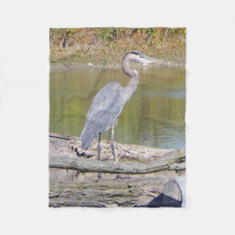 Blauwe herondeken fleece deken