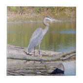 Blauwe herontegel tegeltje (Voorkant)