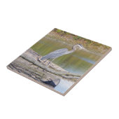 Blauwe herontegel tegeltje (Zijkant)