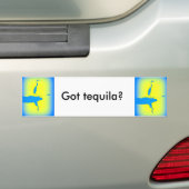 blauwe heronzon " heeft tequila ? " bumpersticker (Op auto)