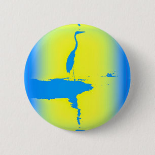 blauwe hert in zonsopgang ronde button 5,7 cm
