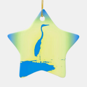 blauwe hert keramisch ornament