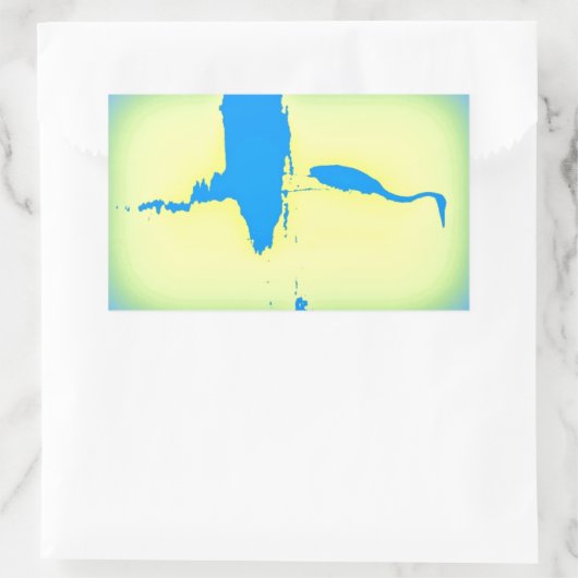 blauwe hert rechthoekige sticker (Tas)