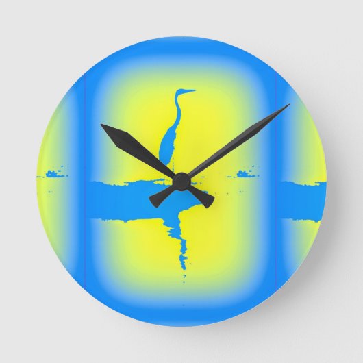 blauwe hert ronde klok (Voorkant)