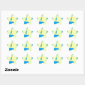blauwe hert ster sticker (Vel)
