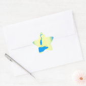 blauwe hert ster sticker (Envelop)